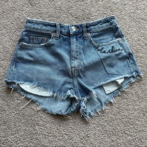 Embroidered Jean Shorts